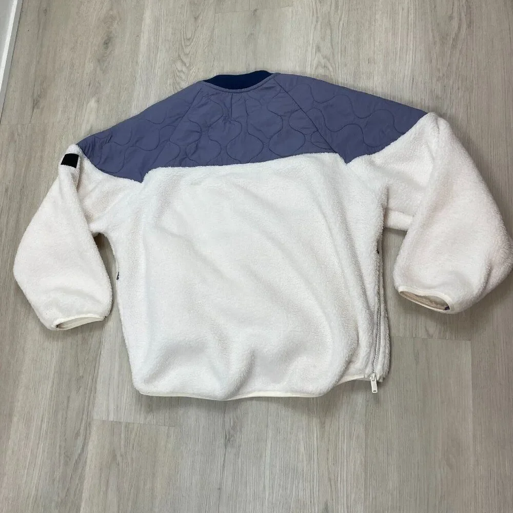 Free People Movement Drifter Quilted Fleece Long Sleeve Pullover‎ Size XS White